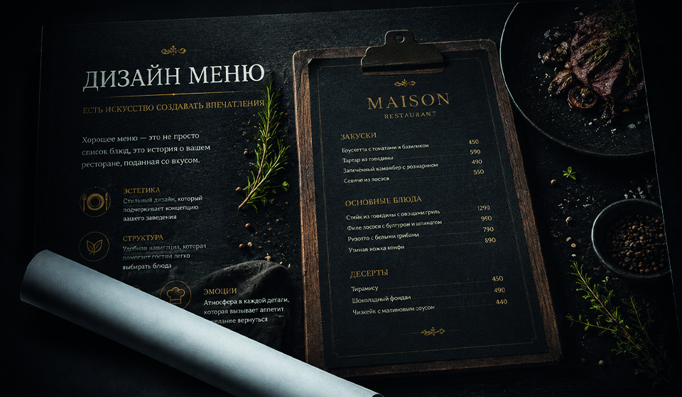 Дизайн меню
